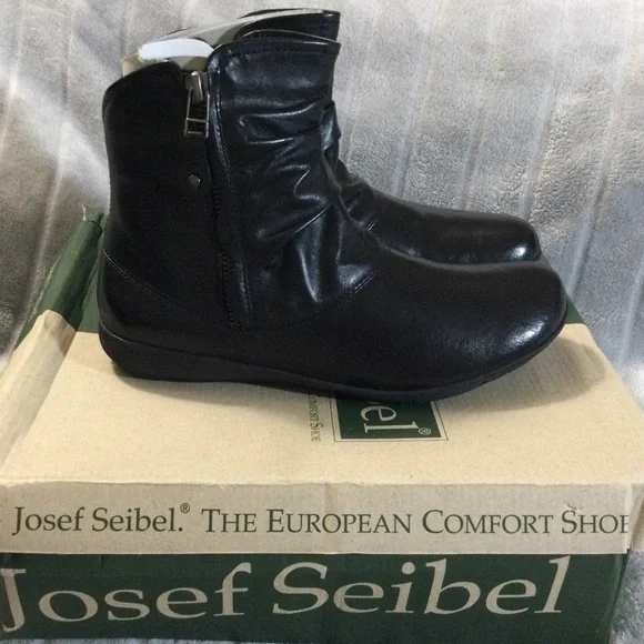 Josef Seibel Faye 5 Black Leather Ankle Boot EU 37 US 6 to 6.5 - Picture 5 of 11